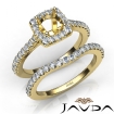 Diamond Round Cut Semi Mount Engagement Ring Bridal Set 18k Yellow Gold 1Ct - javda.com 