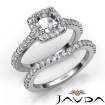 Diamond Round Cut Semi Mount Engagement Ring Bridal Set 18k White Gold 1Ct - javda.com 