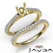 Round Cut Diamond Semi Mount Engagement Ring Bridal Set 14k Yellow Gold 0.8Ct - javda.com 
