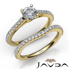 Prong Setting Bridal Set diamond Ring 18k Gold Yellow