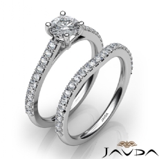 Prong Setting Bridal Set diamond Ring 18k Gold White