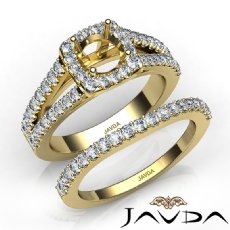 U Prong Diamond Engagement Semi Mount Ring Round Bridal Set 14k Gold Yellow  (1.25Ct. tw.)