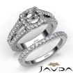 U Prong Diamond Engagement Semi Mount Ring Round Bridal Set 18k White Gold 1.25Ct - javda.com 