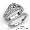 U Prong Diamond Engagement Semi Mount Ring Round Bridal Set Platinum 950 1.25Ct - javda.com 