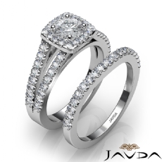 Charming Halo Bridal Set diamond Ring 14k Gold White
