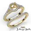 U Prong Diamond Engagement Ring Round Semi Mount Bridal Set 18k Yellow Gold 0.6Ct - javda.com 
