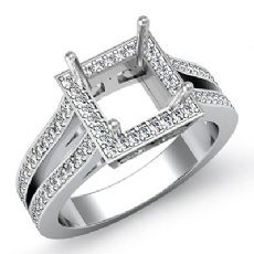 0.90CT Diamond Engagement Princess Ring 14K White Gold Halo Semi Mount