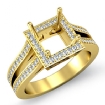 0.85Ct Diamond Engagement Princess Ring 18k Yellow Gold Halo Semi Mount - javda.com 