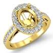 1.3Ct Halo Pave Diamond Engagement Oval Semi Mount Ring 18k Yellow Gold - javda.com 