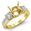 3 Stone Round Diamond Engagement Ring 14k Yellow Gold Princess Channel Setting 1.6Ct - javda.com 