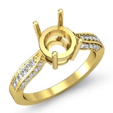 Round Diamond Engagement Ring Cathedral 14k Gold Yellow Semi Mount (0.4Ct. tw.)