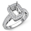 0.85Ct Diamond Engagement Ring Emerald Semi Mount Platinum 950 Halo Setting - javda.com 