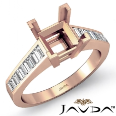 Baguette Channel Diamond Engagement Ring Setting 14k Rose Gold (0.85Ct. tw.)