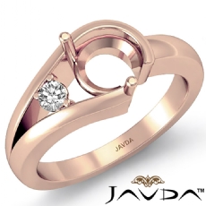 Diamond Solitaire Style Semi Mount Engagement Ring 14k Rose Gold (0.05Ct. tw.)