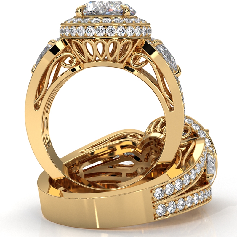  diamond Ring 14k Gold Yellow