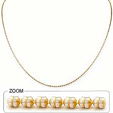 14k 2Tone Gold Bead Chain (1.30mm,18