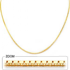 14k Yellow Gold Box Chain (1.40mm,18