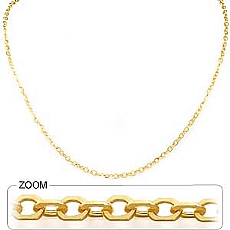 14k Yellow Gold Women's Rolo Light Chain (2mm,18