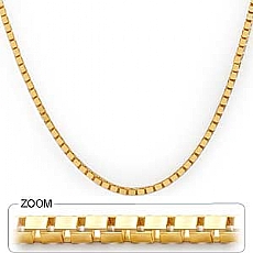 14k Yellow Gold Mens Solid Box Chain Necklace (2.50mm,20