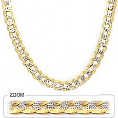 14k 2Tone Gold Men's Solid Cuban Chain (9.60mm,24