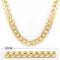 14k Yellow Gold Mens Solid Cuban Chain Necklace (9.80mm,24 inch,64.10grams)