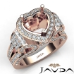 Heart Shape Diamond Engagement Ring Vintage Halo Setting 14k Rose Gold Semi Mount 2.65Ct - javda.com 