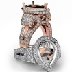 Diamond Engagement Ring Antique & Vintage Pear Semi Mount Halo Setting 18k Rose Gold 2.4Ct - javda.com 