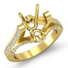 Round Diamond Semi Mount Engagement Bezel Ring 18k Gold Yellow (0.55Ct. tw.)