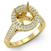 1.3Ct Diamond Engagement Round Ring 18k Yellow Gold Halo Semi Mount - javda.com 