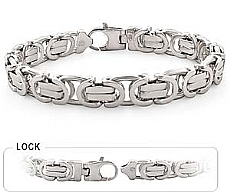 14k White Gold Men Solid Desinger Bracelet (9mm,8.25