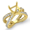 1.02Ct Princess Diamond Antique Anniversary Ring Setting 18k Yellow Gold Semi Mount - javda.com 