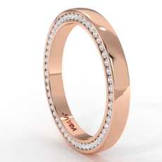 Dome Channel Round Diamond Side Eternity Men's Wedding Band 14k Rose Gold  (1Ct. tw.)