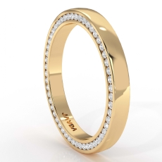 Dome Channel Round Diamond Side Eternity Men's Wedding Band 14k Gold Yellow  (1Ct. tw.)