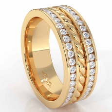 Rope Design Channel Men's Diamond Eternity Wedding Band 14k Gold Yellow  (1.75Ct. tw.)