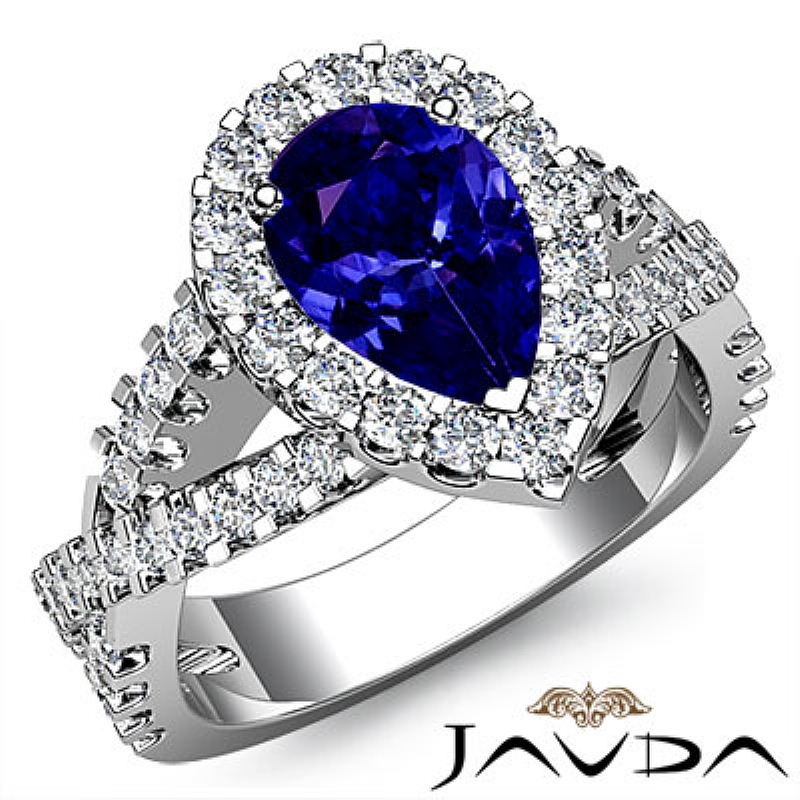  Pear diamond  Ring in 14k Gold White