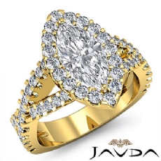 Halo Shared Prong Cross Shank diamond Hot Deals 18k Gold Yellow
