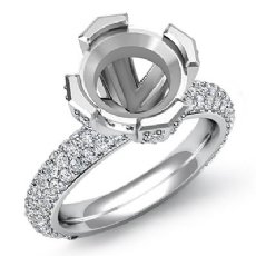 1.5Ctw Round Diamond Women Engagement Ring Semi Mount 14k White Gold