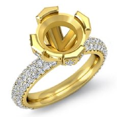 Round Diamond Women Engagement Ring Semi Mount 18k Gold Yellow (1.5Ct. tw.)