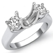 Round Diamond 3 Stone Anniversary Semi Mount Ring Platinum 950 0.5Ct - javda.com 