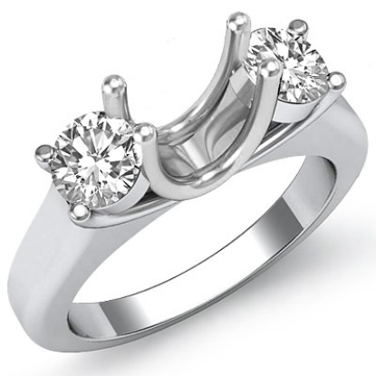 14Kt White Gold Solitaire Ring With 0.50ct Round Natural Center