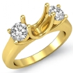 Round Diamond 3 Stone Anniversary Semi Mount Ring 18k Yellow Gold 0.5Ct - javda.com 