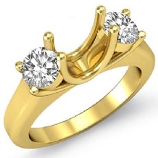 Round Diamond 3 Stone Anniversary Semi Mount Ring 14k Gold Yellow  (0.5Ct. tw.)