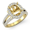 1.4Ct Diamond Engagement Ring 14k Yellow Gold Oval Semi Mount Halo - javda.com 
