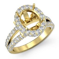 Diamond Engagement Ring 14k Gold Yellow Oval Semi Mount Halo (1.4Ct. tw.)