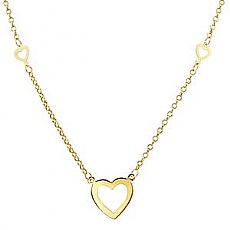 2.8g 14k Yellow Gold Rolo Link Heart Charm Necklace 16
