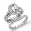 1.8Ct Cushion Diamond Semi Mount Engagement Wedding Ring Bridal Set Platinum 950 - javda.com 