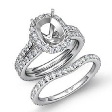 1.80Ct Cushion Diamond Semi Mount Engagement Wedding Ring Bridal Set 14K Wh Gold