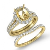 1.8Ct Cushion Diamond Semi Mount Engagement Wedding Ring Bridal Set 14k Yellow Gold - javda.com 