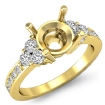 Round Side Diamond Engagement 6 Stone Ring Semi Mount 14k Yellow Gold Setting 0.5Ct - javda.com 