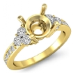 Round Side Diamond Engagement 6 Stone Ring Semi Mount 14k Yellow Gold Setting 0.43Ct - javda.com 